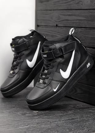 Кроссовки зимние nike air force 1 натуральный мех и кожа
