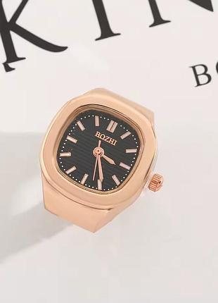 Часы-кольцо на палец кварцевые цвет - медный (черный циферблат) арт. 06353