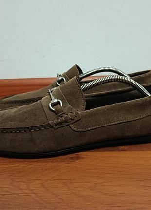 Коричневые замшевые мокасины/лоферы bianco, португалия, 43 г.