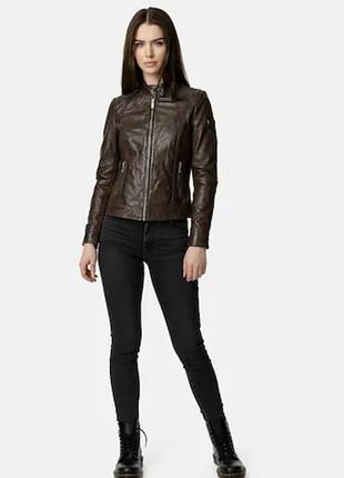 Якісна шкіряна куртка жіноча navyboot