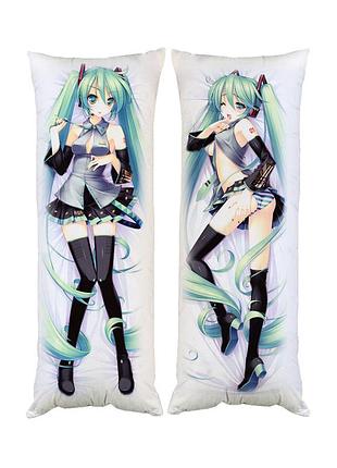 Дакимакура подушка аниме мику вокалоид двухсторонняя 40х100 см (dk0181)