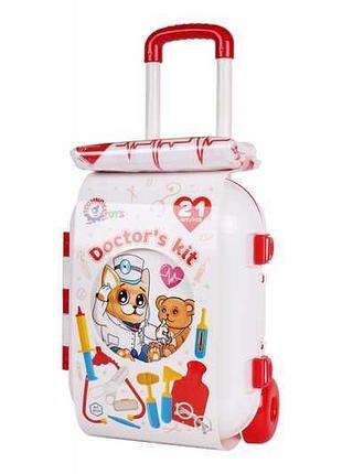 Игрушечный набор доктора в чемодане на колесиках "технок"