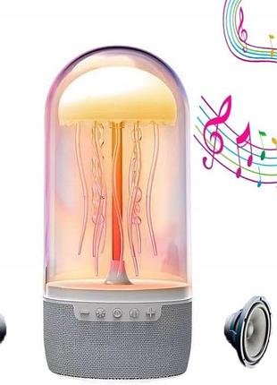 Bluetooth колонка нічник медуза - бездротова портативна колонка з підсвічуванням та microsd