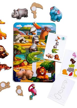Дерев'яна настільна гра "повтори за схемою - африка" ubumblebees (псд178) psd178 на липучках
