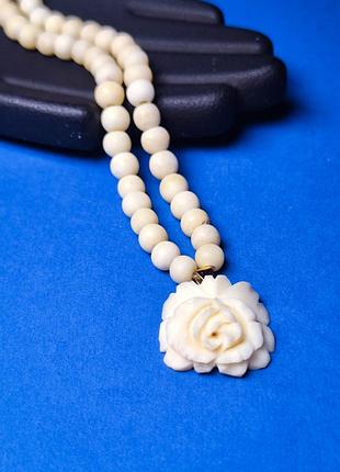 Слонова кістка намисто "троянда". кольє зі слонової кістки. слонова кістка вінтаж.