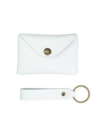 Кожаный мини кошелек, белый флотар "mini-01"