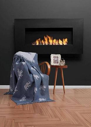 Плед-накидка 170х220 fil хлопок eponj home синий