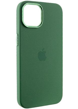 Чохол silicone case metal buttons (aa) для apple iphone 12 pro max (6.7") зелений / clover