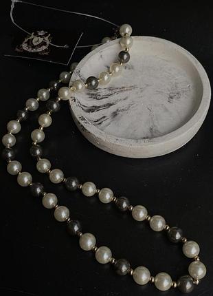 Вінтаж перли імітація намисто буси кольє з перлів сірі та білі вінтажне. німеччина.