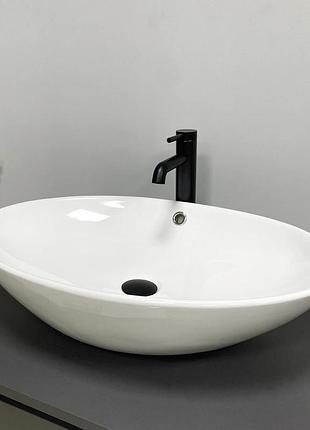 Умывальник накладной vbi olivella 630x425x160мм овальный белый vbi-012902
