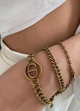 Браслет діор великий ланцюг / браслет багаторівневий