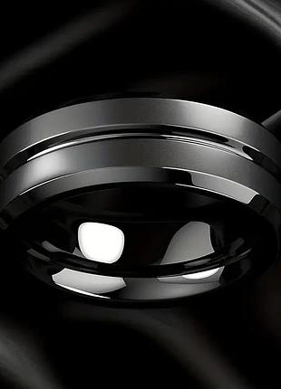 Каблучка з вуглецевої сталі 8 мм для чоловіків з чорною канавкою, розмір 18,19,20,22,23