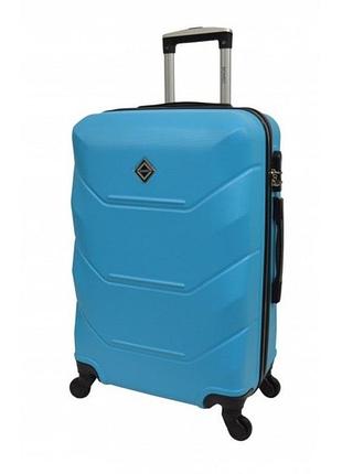 Чемодан bonro 2019 (маленький) голубой, двухступенчатая телескопическая ручка, прочная встроенная рама