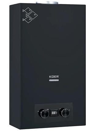 Дымоходная газовая колонка koer kwh.g0110 black 10 л/мин чёрная kr5554