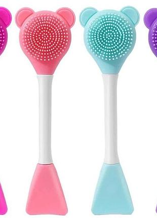 Щетка силиконовая двухсторонняя для нанесения масок и очистки лица 1 шт