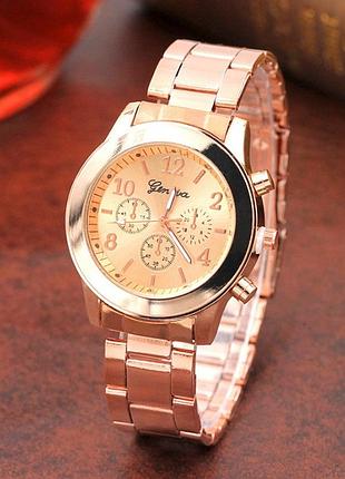 Золотистий годинник для жінок geneva рожеве золото
