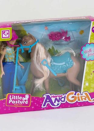 Кукла барби наездница с лошадью