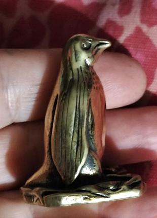 Фигурка статуэтка латунная металл латунь птица пингвин взрослый