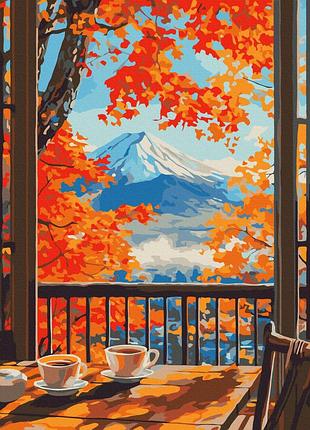 Осінній ранок із краєвидом на гори