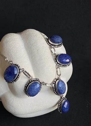 Індійський сапфір кольє намисто з натурального сапфіру овал. сапфір. індія.