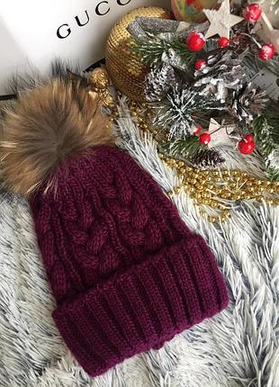 Шапочка a1004 (малина-косичка) yousf