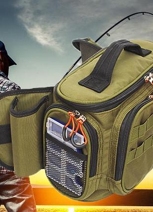 Сумка спиннингиста поясная + плечо, усиленная, непромокаемая