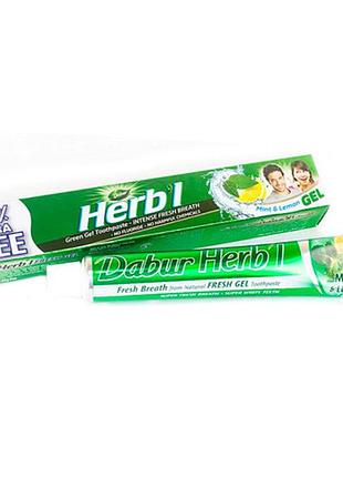 Гель для зубов с лимоном и мятой, herb'l mint lemon, dabur 80г (43634035)