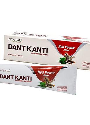 Натуральна зубна паста, dant kanti red power toothpaste, patanjali 150г (43635010)