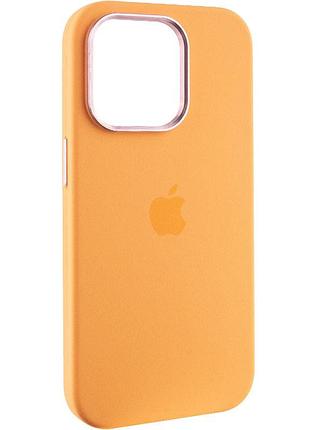 Чохол silicone case metal buttons (aa) для apple iphone 13 pro (6.1") помаранчевий / marigold