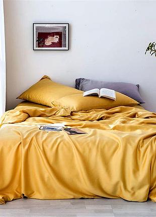 Постельное белье ранфорс оранжево-жёлтый двуспальный евро