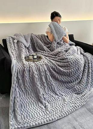 Плед с экоовчины koloco "шарпей 3d" 220 х 240 см (42202)