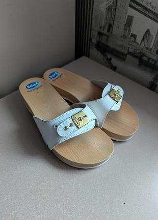 Шлепанцы мюли сабо сандалии dr. scholl's (37) женские оригинал из натур. кожи ортопедические