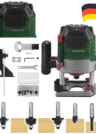 Ручной фрезерный станок по дереву parkside pof 1200 e4 (1200 вт, регулировка скорости, набор фрез, германия)