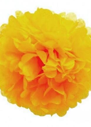 Помаранчовий куля помпон із паперу тиш'ю діаметр 30 см