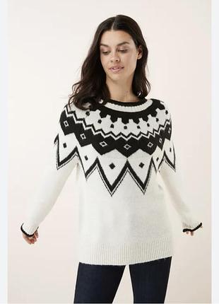 Светр із чорно-білим скандинавським візерунком
