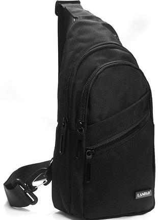 Чоловіча сумка тканинна, слінг lanpad чорна