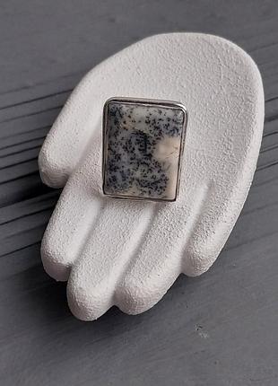 Дендро-опал кільце овал дендритовий опал розмір 17.8 кільце з дендро-опалом дендро-агат у серебрі індія!