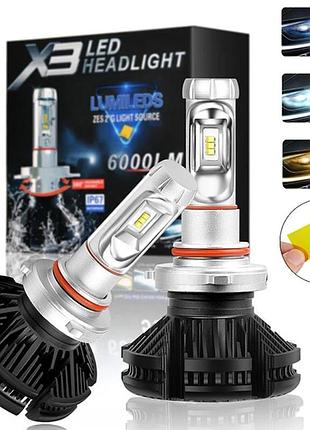 Комплект автомобильных led ламп x3-h4 2шт.