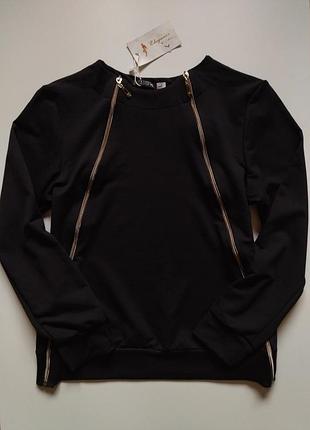 Женская кофта свитер свитшот батник с молниями