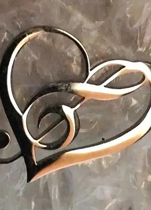 Брошка брошка пін значок метал музика скрипковий ключ сріблястий