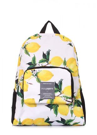 Тканинний рюкзак-трансформер 2в1, складаний рюкзак poolparty transformer-neon поліестер, лимон