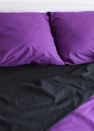 Постільна білизна бязь фіолетово-чорний двоспальний