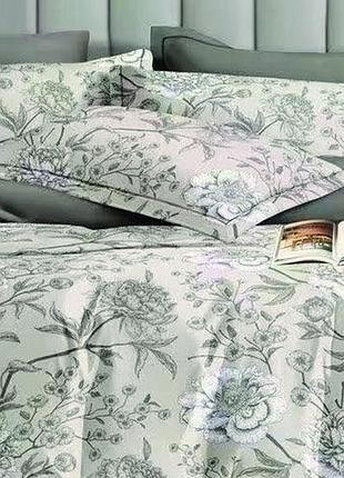 Vs-bm2.0-111 комплект постільної білизни букет на сірому, двоспальний versailles, мікрофібра
