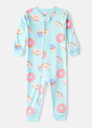Пижама/слип/человечек dreamplush с длинными рукавами и принтом пончиков carter's 0549, 0550, 0551