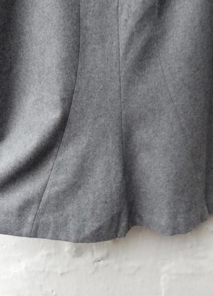 Стильная базовая шерстяная серая прямая юбка миди с клиентами florence+fred 🔥7 фото