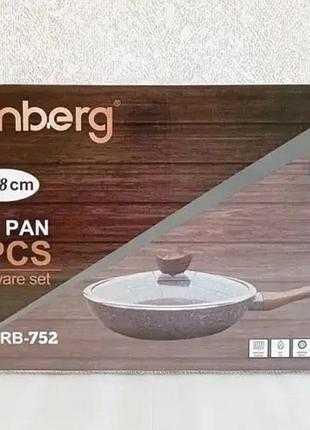 Сковорода rainberg rb-752 з антипригарним мармуровим покриттям 28 см