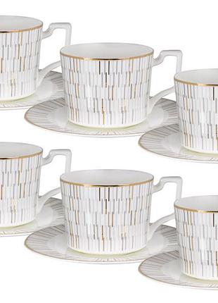 Чайний фарфоровий набір lefard stella 12 предметів 295 мл 440-130