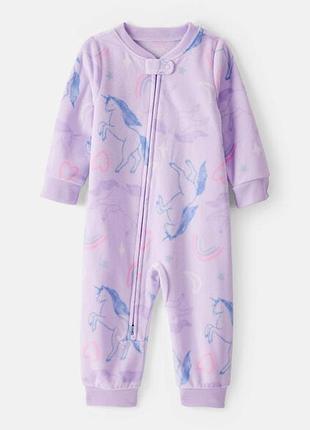 Пижама/слип/человечек для девочки с принтом «единорог» carter's 0549, 0550, 0551