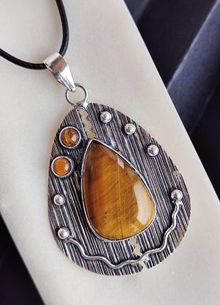Підвісок тигрове око. підвіс з тигровим оком. кулон тигрове око крапля. індія.