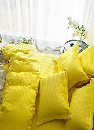 Постельное белье сатин-страйп lux yellow
